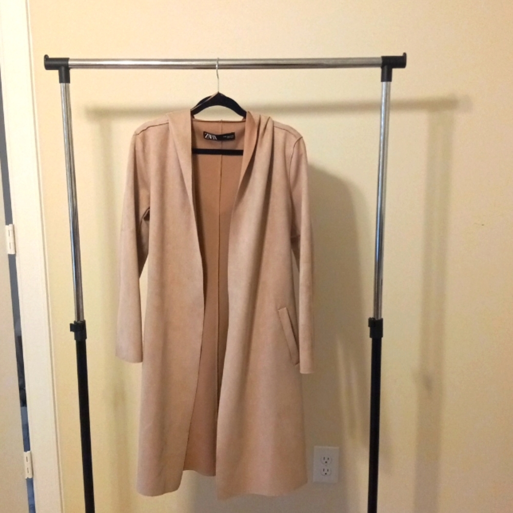 Zara thin suede pink jacket